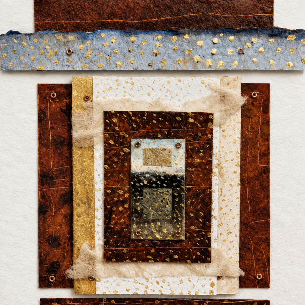 Oil and metallic paint and wire on papers5.5”W x 7”H2022